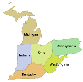 Map of Mong Associates service area